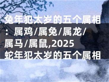 兔年犯太岁的五个属相：属鸡/属兔/属龙/属马/属鼠,2025蛇年犯太岁的五个属相