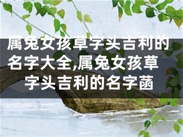 属兔女孩草字头吉利的名字大全,属兔女孩草字头吉利的名字菡