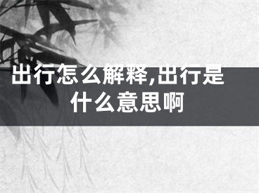 出行怎么解释,出行是什么意思啊
