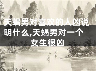 天蝎男对喜欢的人凶说明什么,天蝎男对一个女生很凶