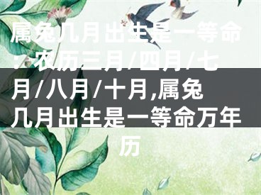 属兔几月出生是一等命：农历三月/四月/七月/八月/十月,属兔几月出生是一等命万年历