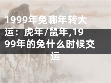 1999年兔哪年转大运：虎年/鼠年,1999年的兔什么时候交运
