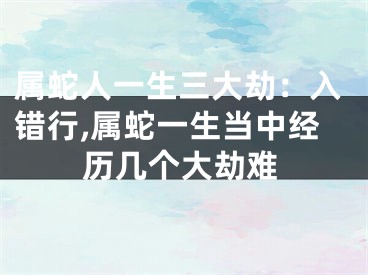 属蛇人一生三大劫：入错行,属蛇一生当中经历几个大劫难