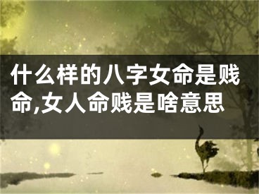 什么样的八字女命是贱命,女人命贱是啥意思