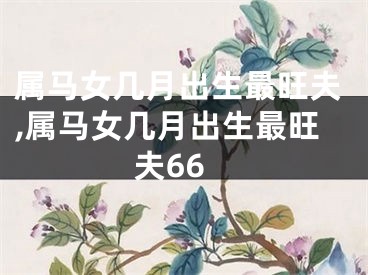 属马女几月出生最旺夫,属马女几月出生最旺夫66