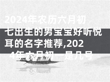 2024年农历六月初七出生的男宝宝好听悦耳的名字推荐,2024年六月初一是几号