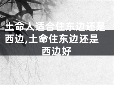 土命人适合住东边还是西边,土命住东边还是西边好