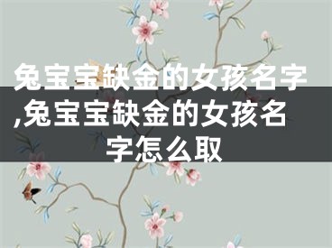 兔宝宝缺金的女孩名字,兔宝宝缺金的女孩名字怎么取