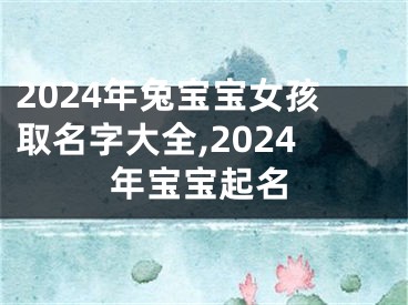 2024年兔宝宝女孩取名字大全,2024年宝宝起名
