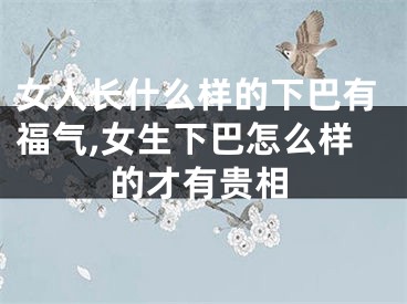 女人长什么样的下巴有福气,女生下巴怎么样的才有贵相