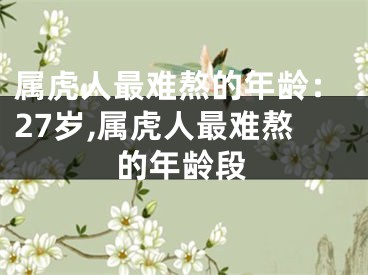 属虎人最难熬的年龄：27岁,属虎人最难熬的年龄段
