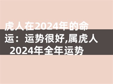 虎人在2024年的命运：运势很好,属虎人2024年全年运势