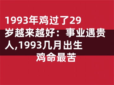 1993年鸡过了29岁越来越好：事业遇贵人,1993几月出生鸡命最苦