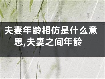 夫妻年龄相仿是什么意思,夫妻之间年龄