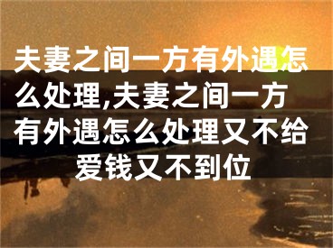 夫妻之间一方有外遇怎么处理,夫妻之间一方有外遇怎么处理又不给爱钱又不到位