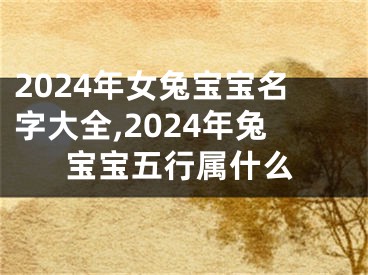 2024年女兔宝宝名字大全,2024年兔宝宝五行属什么
