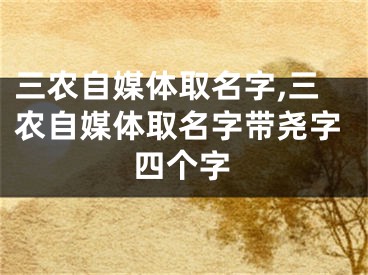 三农自媒体取名字,三农自媒体取名字带尧字四个字