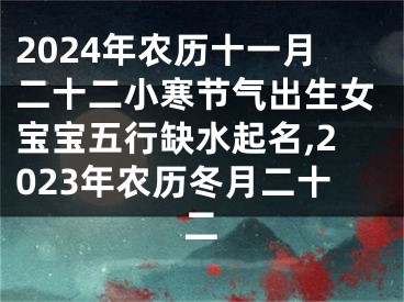 2024年农历十一月二十二小寒节气出生女宝宝五行缺水起名,2023年农历冬月二十二
