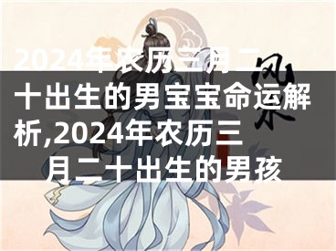 2024年农历三月二十出生的男宝宝命运解析,2024年农历三月二十出生的男孩