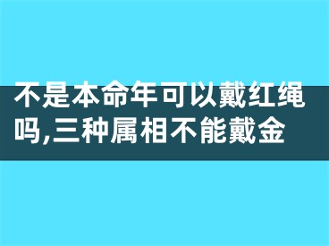 不是本命年可以戴红绳吗,三种属相不能戴金