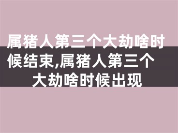 属猪人第三个大劫啥时候结束,属猪人第三个大劫啥时候出现