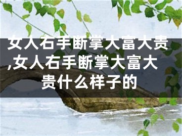女人右手断掌大富大贵,女人右手断掌大富大贵什么样子的