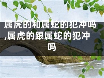属虎的和属蛇的犯冲吗,属虎的跟属蛇的犯冲吗