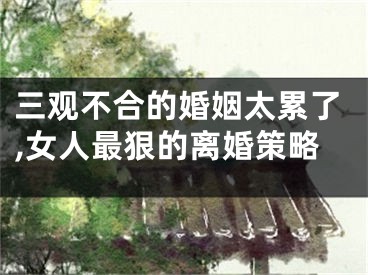 三观不合的婚姻太累了,女人最狠的离婚策略