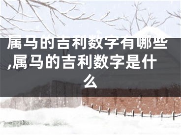 属马的吉利数字有哪些,属马的吉利数字是什么