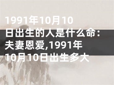 1991年10月10日出生的人是什么命：夫妻恩爱,1991年10月10日出生多大
