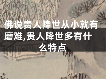 佛说贵人降世从小就有磨难,贵人降世多有什么特点