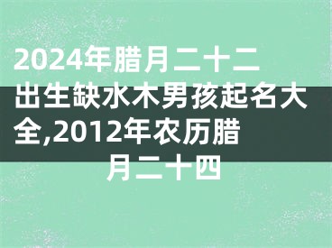 2024年腊月二十二出生缺水木男孩起名大全,2012年农历腊月二十四