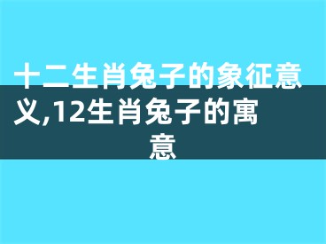 十二生肖兔子的象征意义,12生肖兔子的寓意