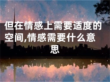 但在情感上需要适度的空间,情感需要什么意思