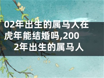 02年出生的属马人在虎年能结婚吗,2002年出生的属马人