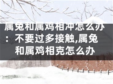 属兔和属鸡相冲怎么办：不要过多接触,属兔和属鸡相克怎么办