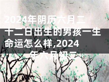 2024年阴历六月二十二日出生的男孩一生命运怎么样,2024年六月初二