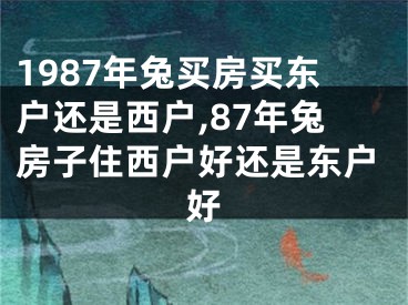 1987年兔买房买东户还是西户,87年兔房子住西户好还是东户好