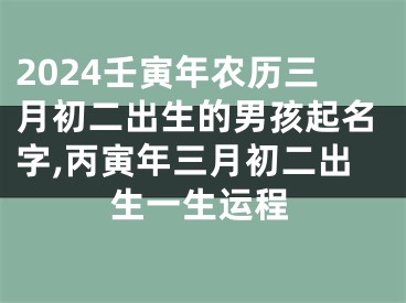 2024壬寅年农历三月初二出生的男孩起名字,丙寅年三月初二出生一生运程