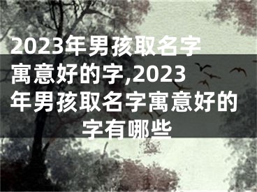 2023年男孩取名字寓意好的字,2023年男孩取名字寓意好的字有哪些