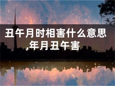丑午月时相害什么意思,年月丑午害