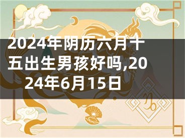 2024年阴历六月十五出生男孩好吗,2024年6月15日
