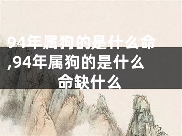 94年属狗的是什么命,94年属狗的是什么命缺什么