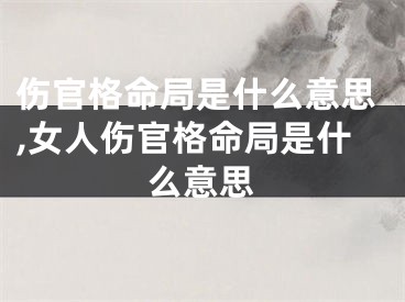 伤官格命局是什么意思,女人伤官格命局是什么意思