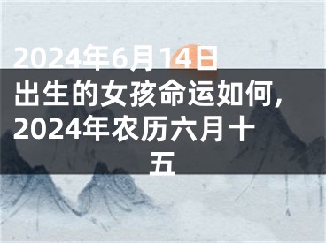 2024年6月14日出生的女孩命运如何,2024年农历六月十五
