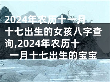 2024年农历十一月十七出生的女孩八字查询,2024年农历十一月十七出生的宝宝