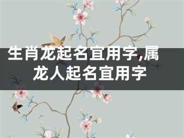 生肖龙起名宜用字,属龙人起名宜用字