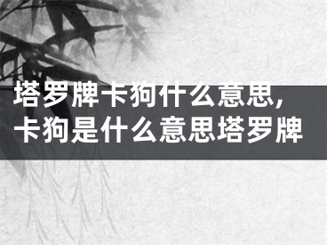 塔罗牌卡狗什么意思,卡狗是什么意思塔罗牌