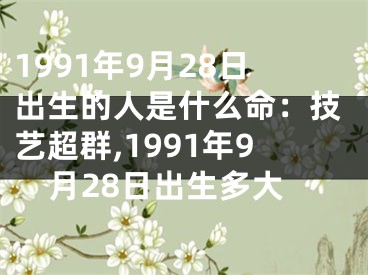 1991年9月28日出生的人是什么命：技艺超群,1991年9月28日出生多大