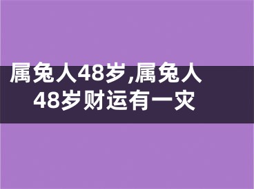属兔人48岁,属兔人48岁财运有一灾
